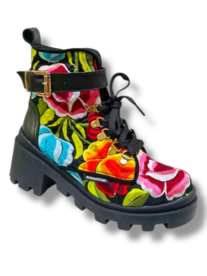 Bota Rockera con Bordado multicolor - Orgullo Zapoteca